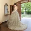 Charming Pleated Sage Green Prom Dresses 2023 Ball Gown Strapless Sleeveless Backless Court Train Prom Formal Dresses