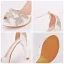 Charmant Weiß Strass Brautschuhe 2022 Knöchelriemen 10 cm Stilettos Peeptoes Hochzeit Hochhackige