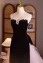 Sexy Black Pearl Trumpet / Mermaid Evening Dresses 2025 Strapless Sleeveless Backless Floor-Length / Long Evening Party Formal Dresses