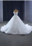 Luxury / Gorgeous White Beading Appliques Sequins Wedding Dresses 2023 Ball Gown Off-The-Shoulder Long Sleeve Backless Chapel Train Wedding