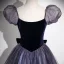 Elegant Purple Sequins Prom Dresses 2025 A-Line / Princess Square Neckline Puffy Short Sleeve Backless Bow Floor-Length / Long Formal Dresses
