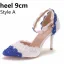Elegant Two Tone White Pearl Lace Flower Prom Womens Sandals 9 cm Stiletto Heels Pointed Toe High Heels