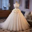 Elegant White Appliques Wedding Dresses 2025 Ball Gown Strapless Sleeveless Backless Floor-Length / Long Wedding