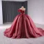 High-end Burgundy Appliques Pearl Sequins Prom Dresses 2024 Ball Gown Strapless Sleeveless Backless Chapel Train Tulle Prom Formal Dresses