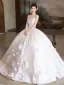 Eleganta Vita Satin Appliqués Bröllopsklänningar 2025 Balklänning Axelbandslös Ärmlös Halterneck Långa