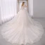 Fabulous White Beading Sequins Pearl Wedding Dresses 2022 Ball Gown High Neck Puffy Short Sleeve Backless Royal Train Wedding