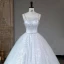 Scintillantes Gris Paillettes Robe De Soirée 2023 Robe Boule Faux Diamant Bretelles Spaghetti Sans Manches Dos Nu Longue Soirée Robe De Ceremonie