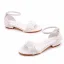 Chic / Belle Blanche En Dentelle Fleur Chaussure De Mariée 2023 Bride Cheville Talon Bas Peep Toes / Bout Ouvert Mariage Sandales Talons Hauts