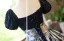 Vintage / Retro Navy Blue Beading Sequins Printing Prom Dresses 2024 Ball Gown Square Neckline Short Sleeve Backless Floor-Length / Long Prom Formal Dresses