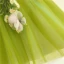 Flower Fairy Sage Green Lace Flower Appliques Asymmetrical Flower Girl Dresses 2024 Birthday Ball Gown V-Neck Sleeveless Tulle