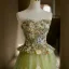 Flower Fairy Sage Green Sequins Lace Flower Prom Dresses 2025 A-Line / Princess Strapless Sleeveless Backless Floor-Length / Long Formal Dresses