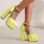 Ungewöhnlich Blau Ball Satin Damen schuhe 2022 Strass Knöchelriemen 14 cm Thick Heels Quadratische Zehe Pumps Hochhackige