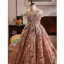 Charming Tan Beading Pearl Sequins Birthday Flower Girl Dresses 2025 Ball Gown Scoop Neck Sleeveless Floor-Length / Long