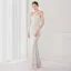 Sparkly Beige Sequins Evening Dresses 2022 A-Line / Princess One-Shoulder Sleeveless Backless Floor-Length / Long Evening Party Formal Dresses