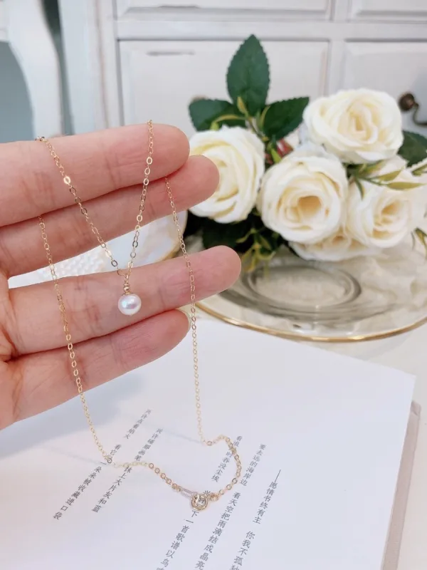 Eleganta Guld Tidsbeställning Bal Pärla Halsband Tillbehör 2023