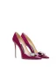Sexy Fushia Soirée Faux Diamant Cuir Verni Escarpins 2024 Cuir 10 cm Talons Aiguilles À Bout Pointu Escarpins Talons Hauts