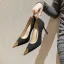 Fashion Black Evening Party Leather Pumps 2024 8 cm Stiletto Heels Pointed Toe Pumps High Heels