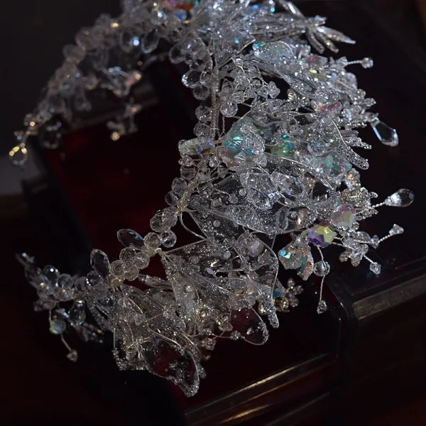 Charmant Argenté Fait main Cristal Tiare Mariage Accessoire Cheveux Mariage 2025