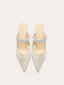 Sexy Argenté Faux Diamant Paillettes Soirée Sandales Femme 2024 11 cm Talons Aiguilles À Bout Pointu Sandales Talons Hauts