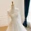 Luxury / Gorgeous White Handmade  Beading Lace Flower Sequins Wedding Dresses 2026 A-Line / Princess Strapless Long Sleeve Floor-Length / Long