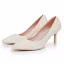 Elegante Abrikoos / Beige Parel Huwelijk Pumps Hoge Hakken 2025 7 cm Naaldhakken / Stiletto Spitse Neus Bruidsschoenen