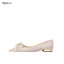 Chic / Beautiful Champagne Pearl Rhinestone Wedding Shoes 2023 Leather 8 cm Stiletto Heels Pointed Toe Wedding Pumps High Heels