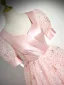 Chic / Belle Rougissant Rose Paillettes Robe De Bal 2024 Princesse Encolure Carrée Manches Courtes Dos Nu Longue Promo Robe De Ceremonie