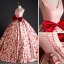 Lovely Blushing Pink Printing Prom Dresses 2023 Ball Gown V-Neck Sleeveless Backless Bow Floor-Length / Long Prom Formal Dresses