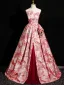Elegant Red Prom Dresses 2024 Ball Gown Off-The-Shoulder Sleeveless Backless Floor-Length / Long Prom Formal Dresses