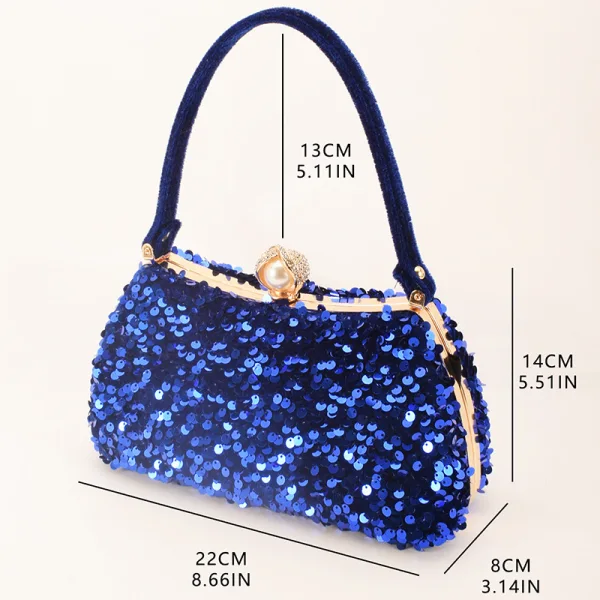 Sparkly Hvit Rhinestone Paljetter Aften Håndveske Clutch Veske 2023