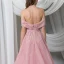 High End Rosa Abendkleider 2022 A Linie Off Shoulder Handgefertigt Perlenstickerei Strass Pailletten Ärmellos Rückenfreies Rüschen Sweep / Pinsel Zug Abend Festliche Kleider