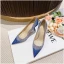 Sparkly Ocean Blue Sequins Evening Party Pumps 2023 Leather 8 cm Stiletto Heels Pointed Toe Pumps High Heels