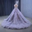 High-end Charming Grey Lavender Handmade  Rhinestone Pleated Prom Dresses 2023 Ball Gown Scoop Neck Sleeveless Chapel Train Prom Formal Dresses
