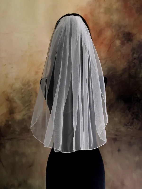 Simple Blanche Tulle Voile De Mariée 2026