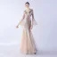Sparkly Black Sequins Evening Dresses 2024 Trumpet / Mermaid V-Neck Bell sleeves Backless Floor-Length / Long Evening Party Formal Dresses