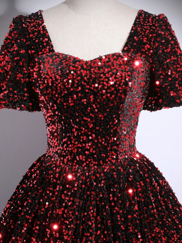 sparkly burgundy dress short Burgundy Sequin V-Neck Cross-Back Short Party Dress – Modsele