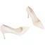 Eleganta Elfenben Pärla Satin Brudskor 2022 8 cm Stilettklackar Läder Spetsiga Bröllop Pumps Högklackade