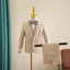 Champagne 5-piece Long Sleeve Boys Wedding Suits 2025 Coat Pants Shirt Tie Vest Wedding