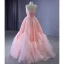 High End Pink Perlenstickerei Pailletten Rüschen Ballkleider 2023 A Linie Bandeau Ärmellos Rückenfreies Lange Ball Festliche Kleider