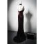 Sexy Bordeaux Paillettes Faux Diamant Robe De Soirée 2024 Trompette / Sirène Titulaire Sans Manches Dos Nu Train De Balayage Soirée Robe De Ceremonie