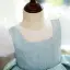 Chic / Beautiful Sky Blue Birthday Short Flower Girl Dresses 2022 Ball Gown Scoop Neck Puffy Short Sleeve Flower Girl Dresses