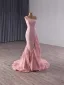 High End Rosa Ballkleider 2025 Meerjungfrau One-Shoulder Ärmellos Rückenfreies Sweep / Pinsel Zug Festliche Kleider
