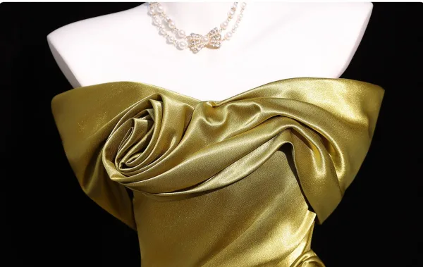 Vintage Gold Ballkleider 2026 Ballkleid Bandeau Ärmellos Rückenfreies Lange Festliche Kleider