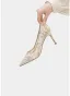 Elegant Ivory Leather Lace Wedding Shoes 2024 Wedding 6 cm Stiletto Heels Pointed Toe Pumps High Heels