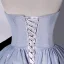 Modest / Simple Fashion Sky Blue Prom Dresses 2022 Ball Gown Strapless Sleeveless Bow Backless Floor-Length / Long Prom Formal Dresses
