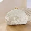 Chinese style White Handmade  Pearl 3D Lace Satin Street Wear Clutch Bags 2023