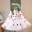 Lovely White Strawberry Birthday Short Flower Girl Dresses 2026 Ball Gown Scoop Neck Long Sleeve Tulle