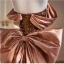 Scintillantes Champagne Paillettes Robe De Soirée Princesse 2023 De l'épaule Manches Courtes Dos Nu Noeud Train De Balayage Robe De Ceremonie