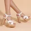 Fashion Yellow Street Wear Womens Sandals 2022 Ankle Strap 10 cm Thick Heels High Heels Open / Peep Toe Sandals