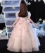 Charming Champagne Appliques Birthday Flower Girl Dresses 2024 Ball Gown Scoop Neck Short Sleeve Floor-Length / Long